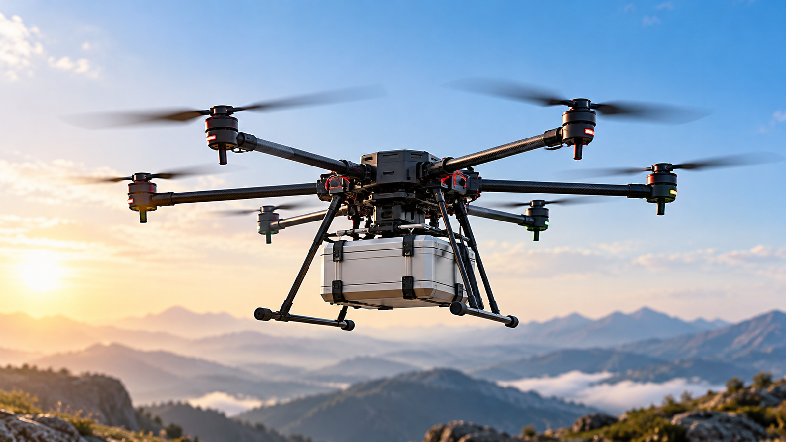 Schematic of a hexacopter airframe